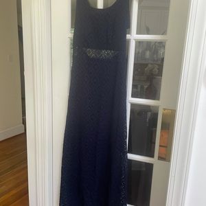 Stunning navy open back dress (maxi)